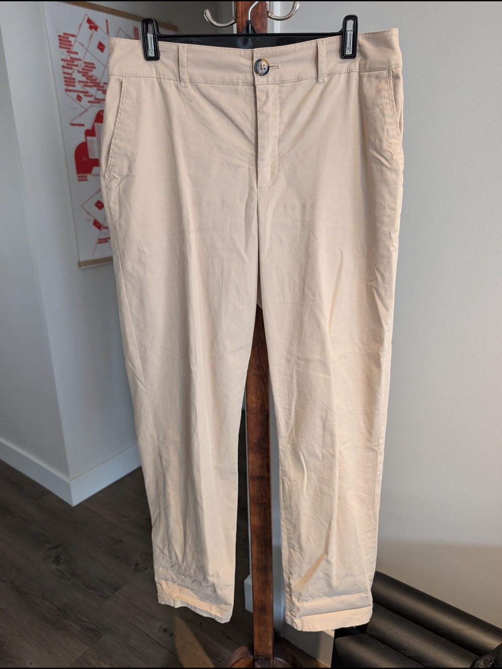 Beige Tailored Chino Pants, size 8, Simons (La contemporaine)